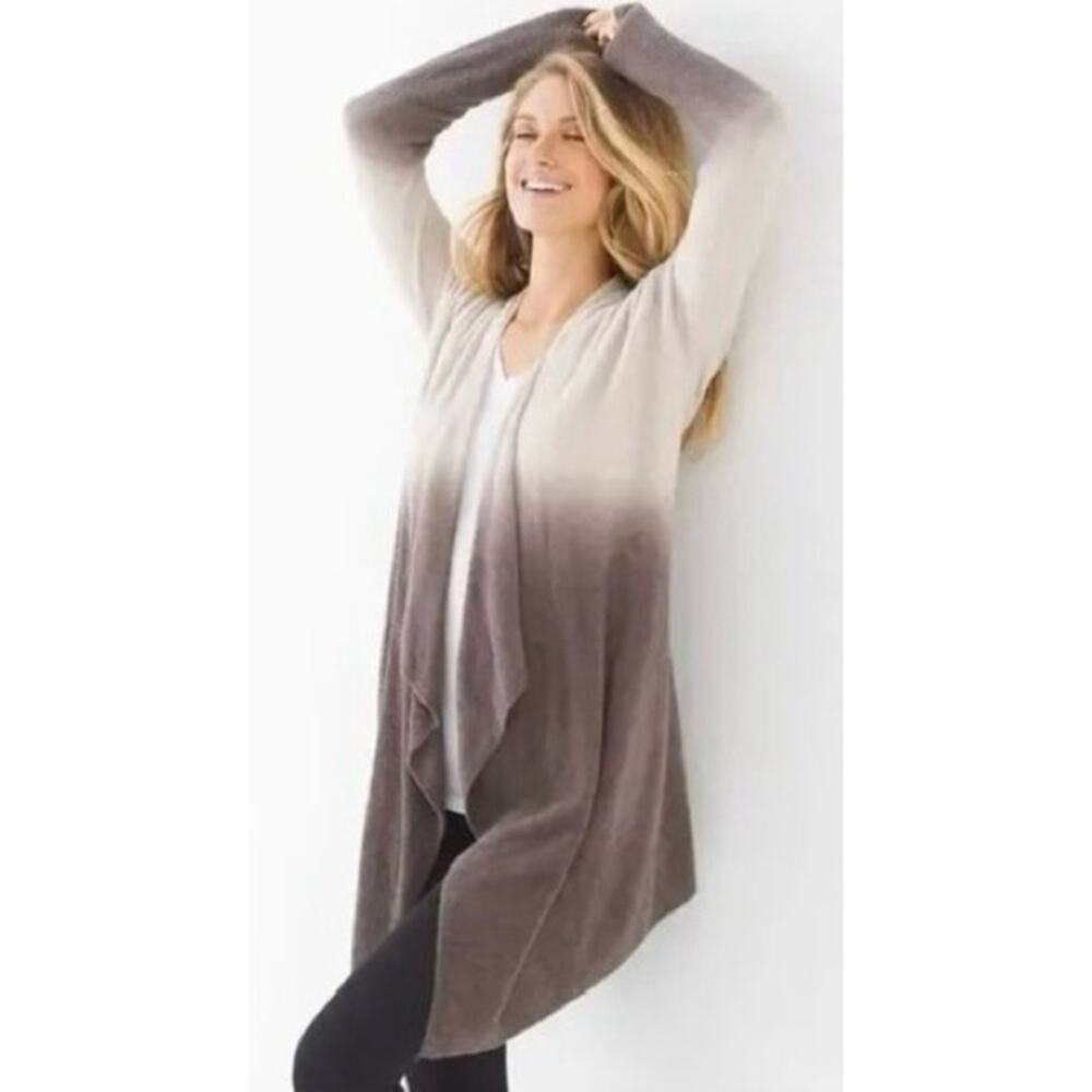 Barefoot Dreams Bamboo Chic Lite Ombre Calypso Wrap Cardigan S/M Style 436 Brown